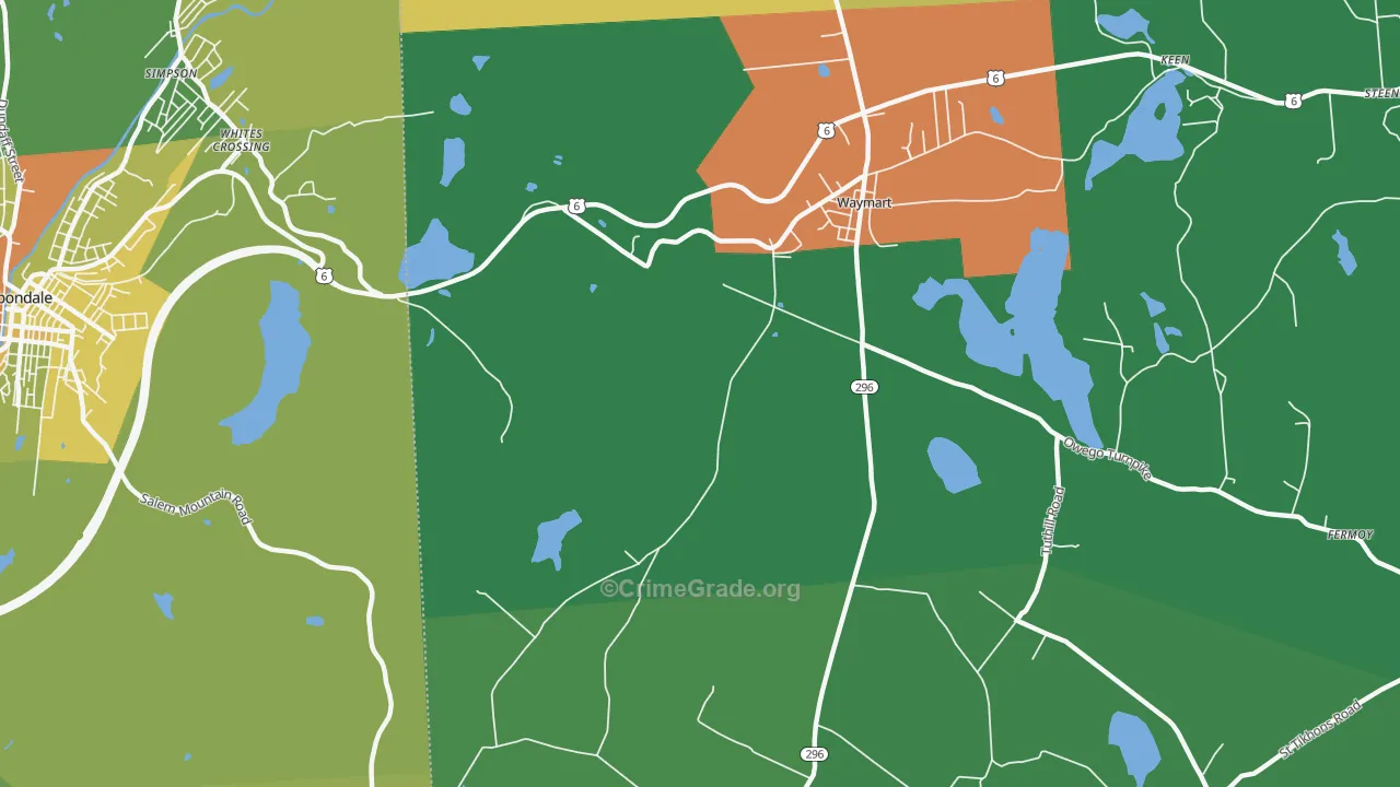 Whites Crossing, PA Map of Vandalism Rates