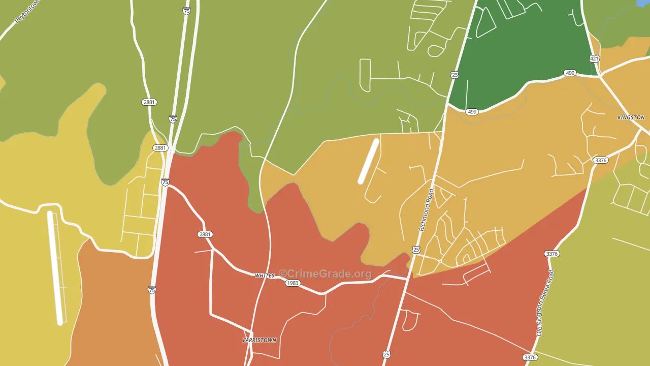 Whites, KY Map of Vandalism Rates