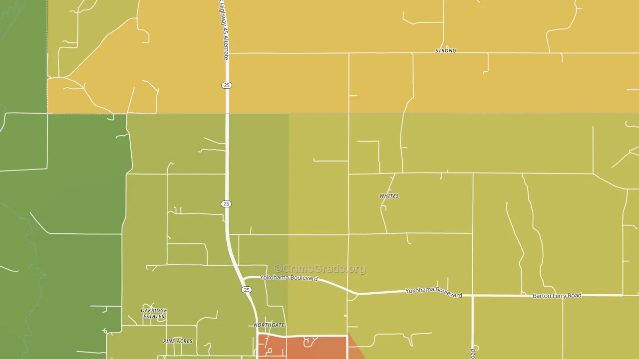 Whites, MS Map of Vandalism Rates