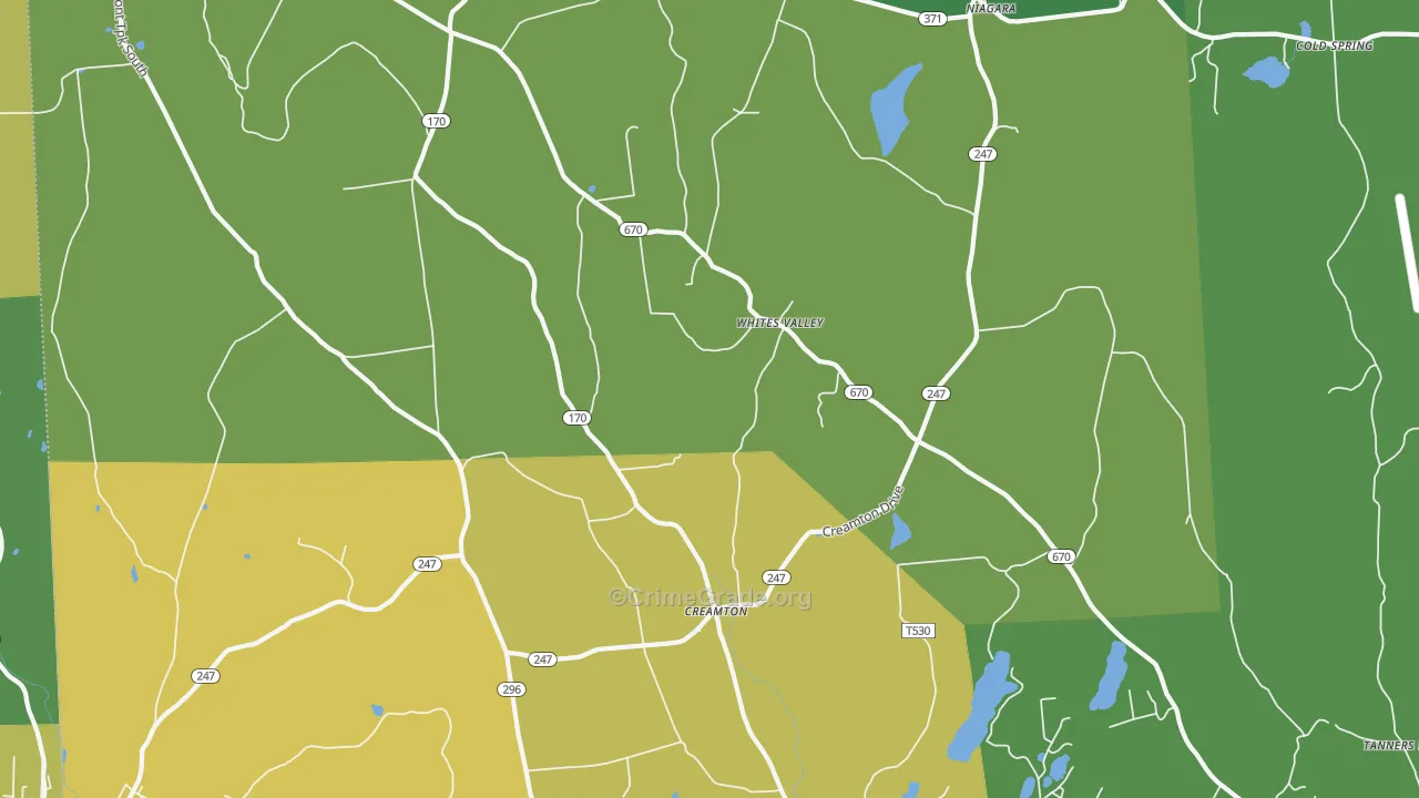Whites Valley, PA Map of Vandalism Rates