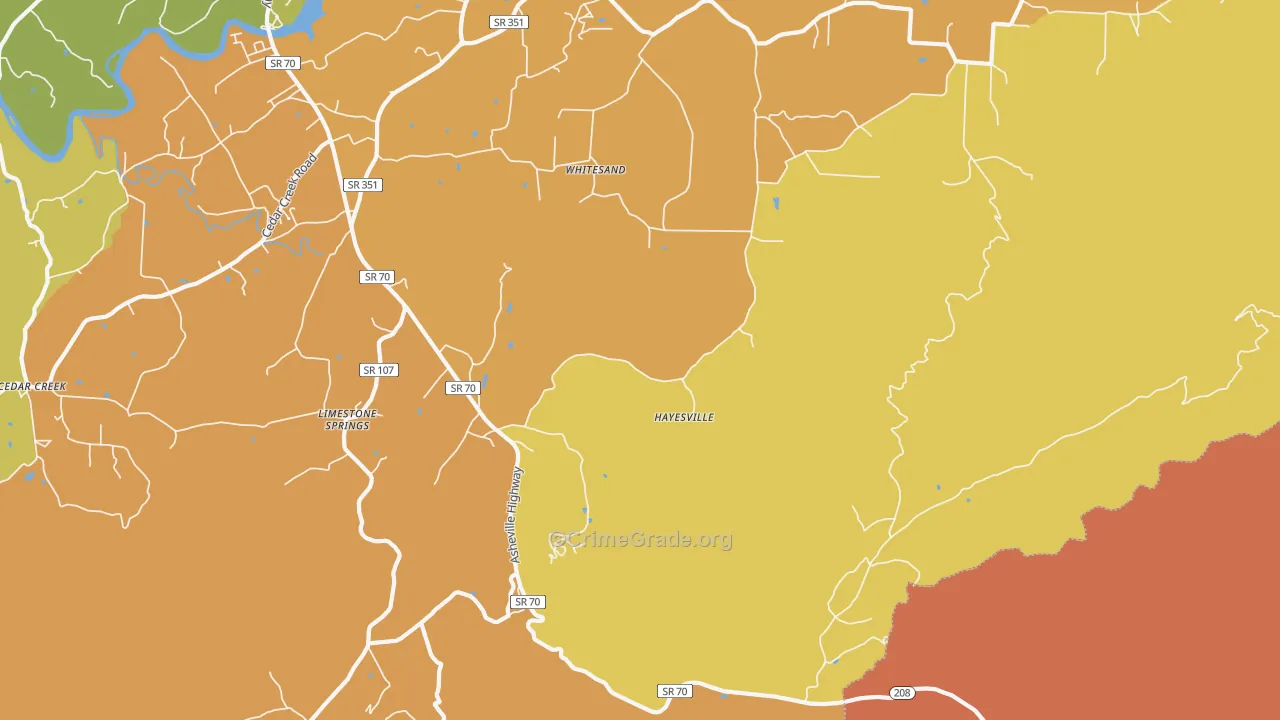 Whitesand, TN Map of Vandalism Rates