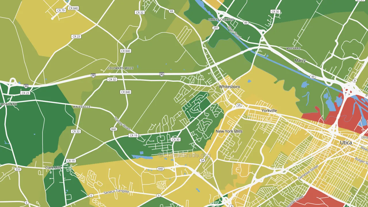 Whitesboro, NY Map of Vandalism Rates