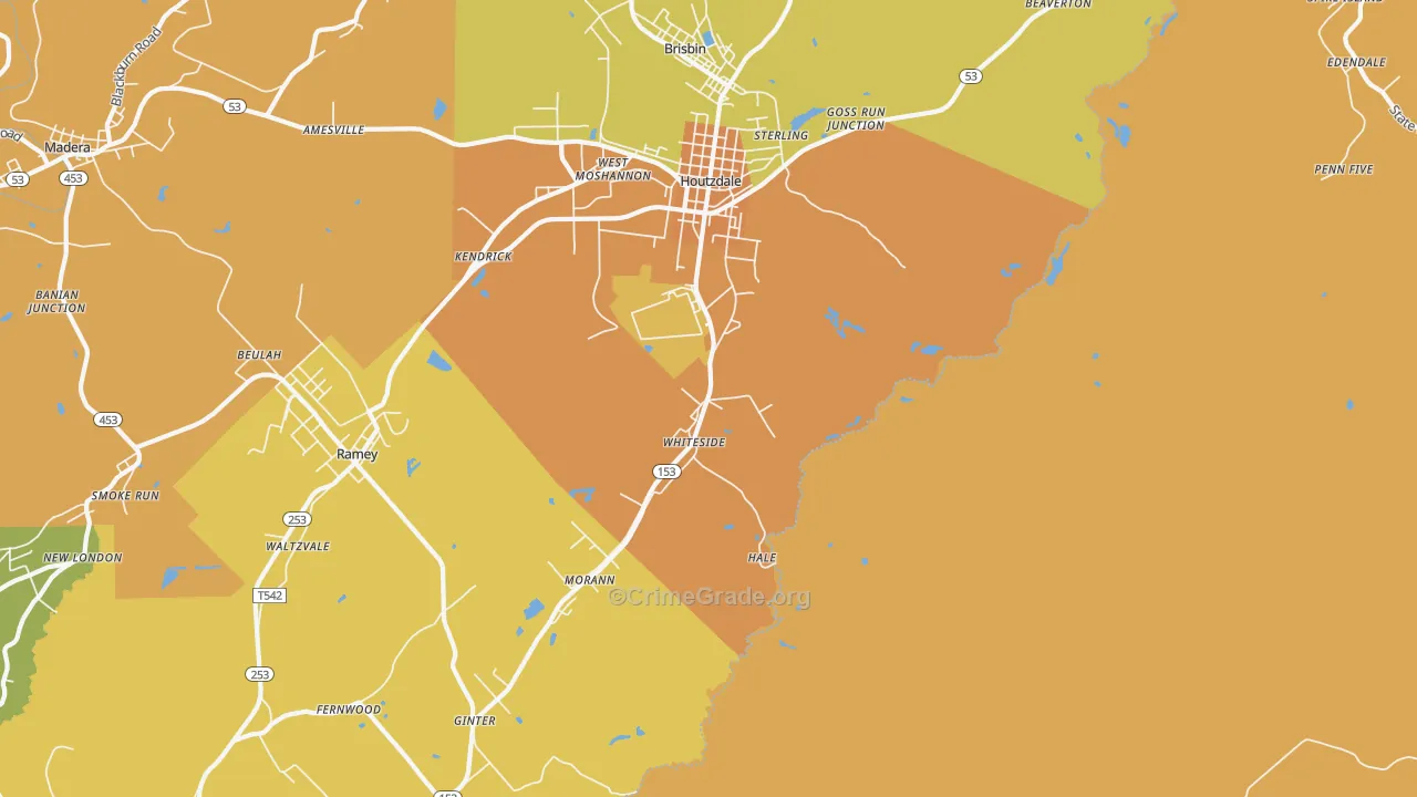 Whiteside, PA Map of Vandalism Rates