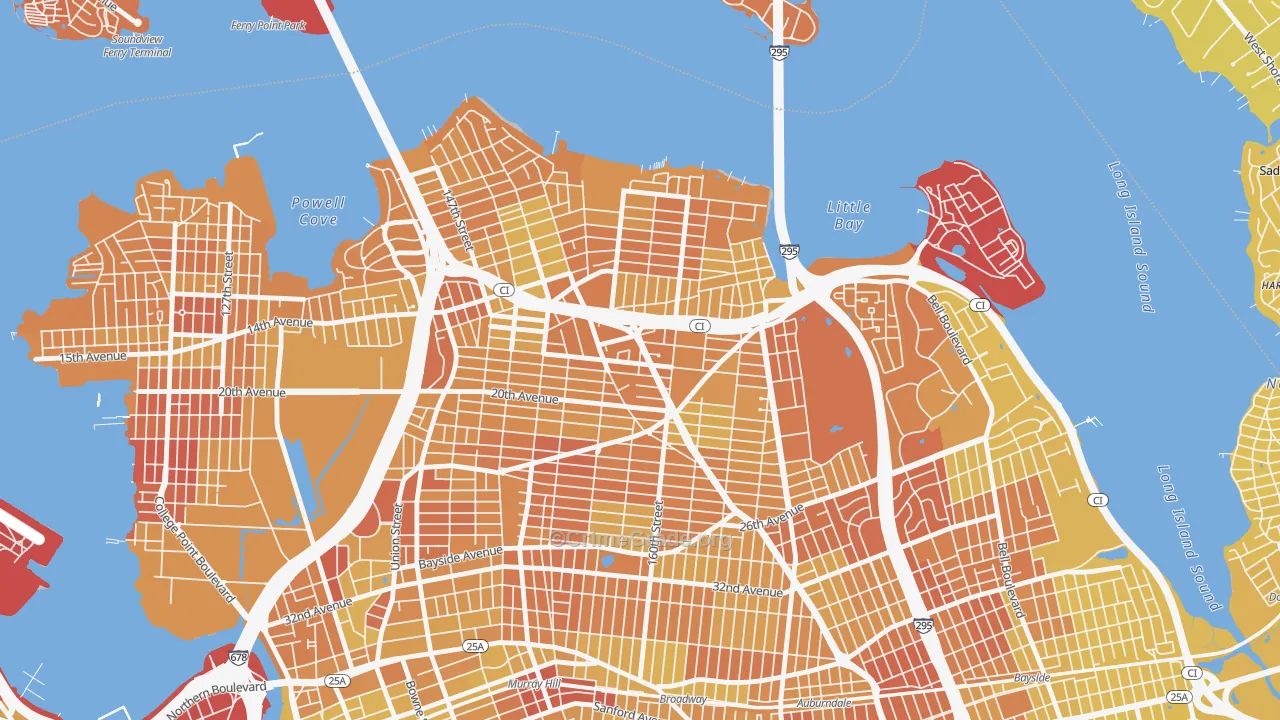 Whitestone, Queens, NY Map of Vandalism Rates
