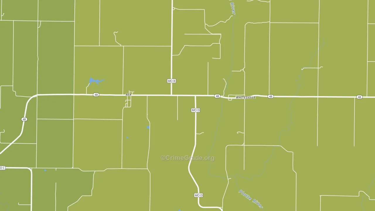 Whitesville, MO Map of Vandalism Rates