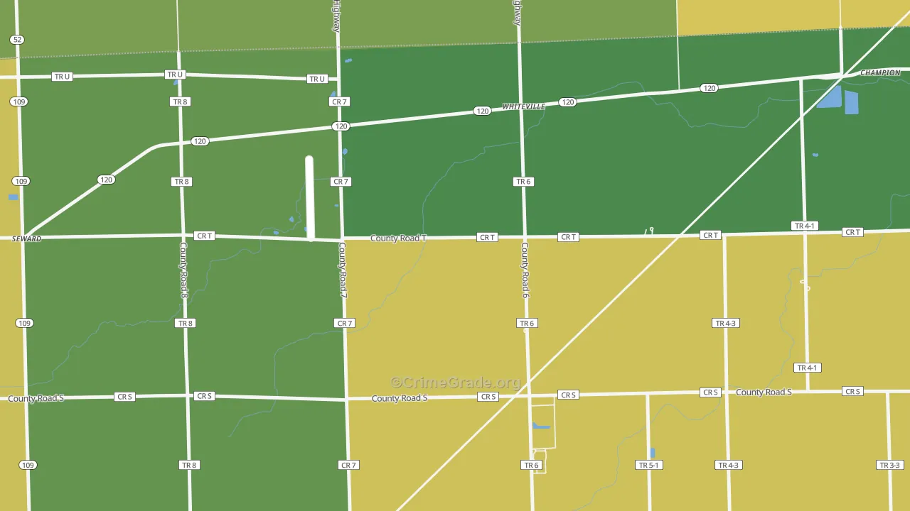 Whiteville, OH Map of Vandalism Rates