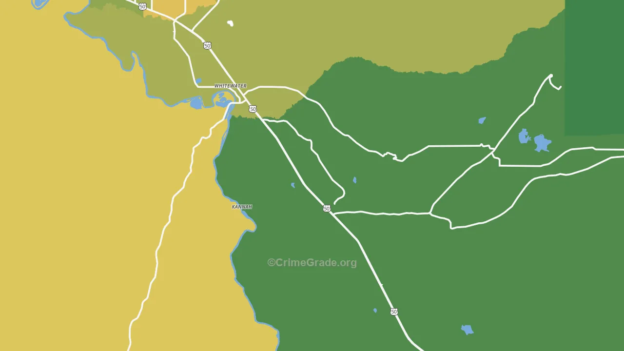 Whitewater, CO Map of Vandalism Rates