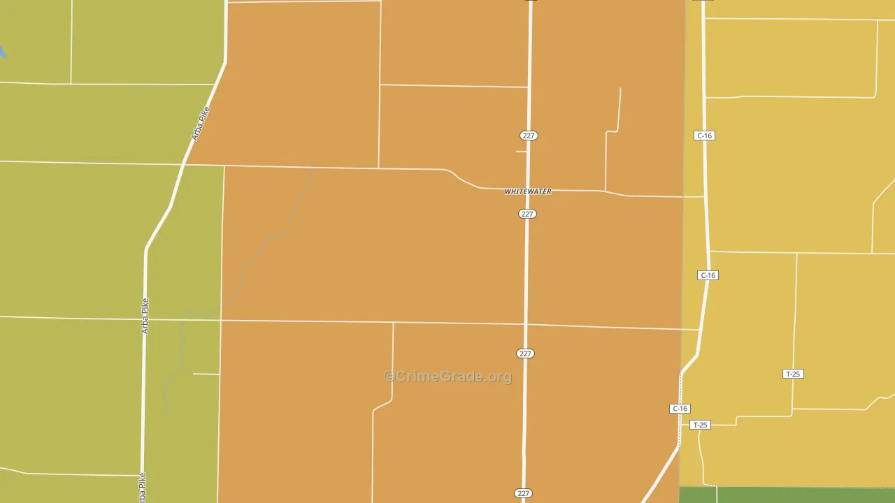 Whitewater, IN Map of Vandalism Rates