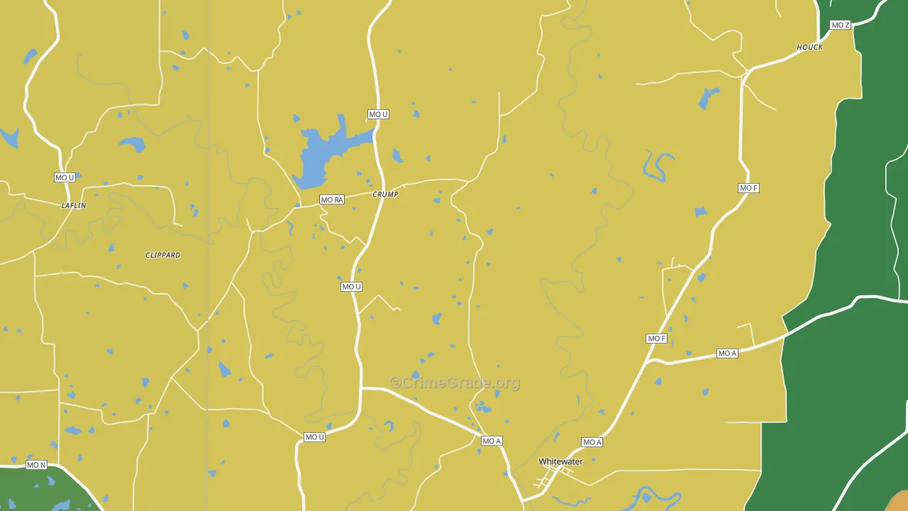 Whitewater, MO Map of Vandalism Rates