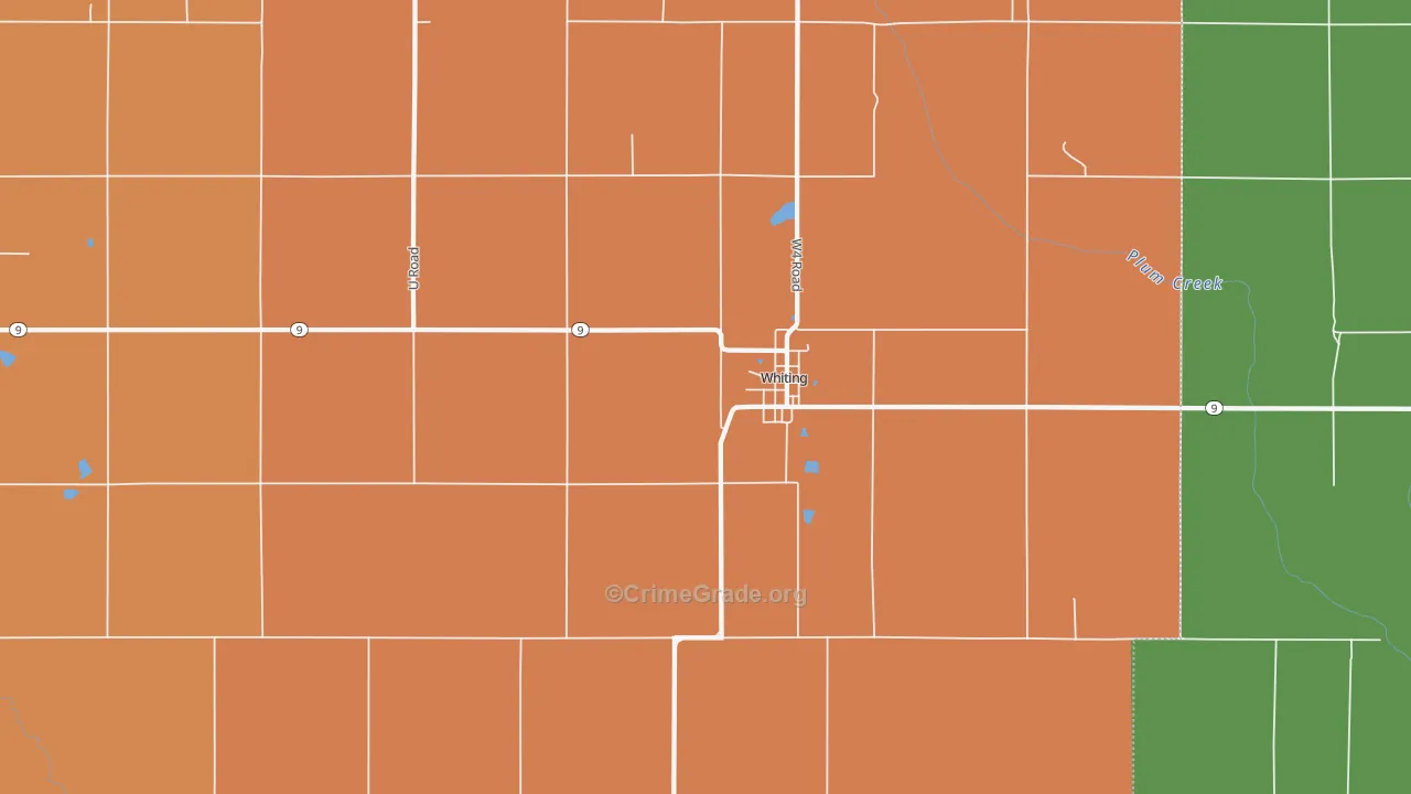 Whiting, KS Map of Vandalism Rates