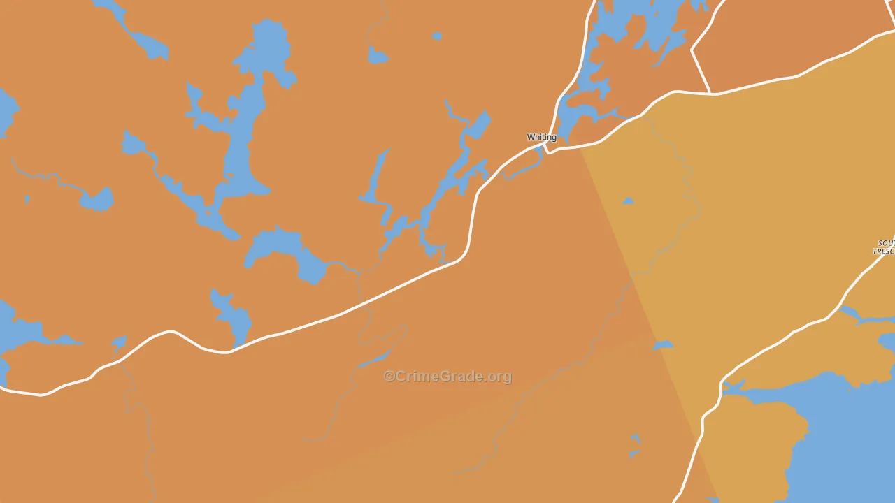Whiting, ME Map of Vandalism Rates