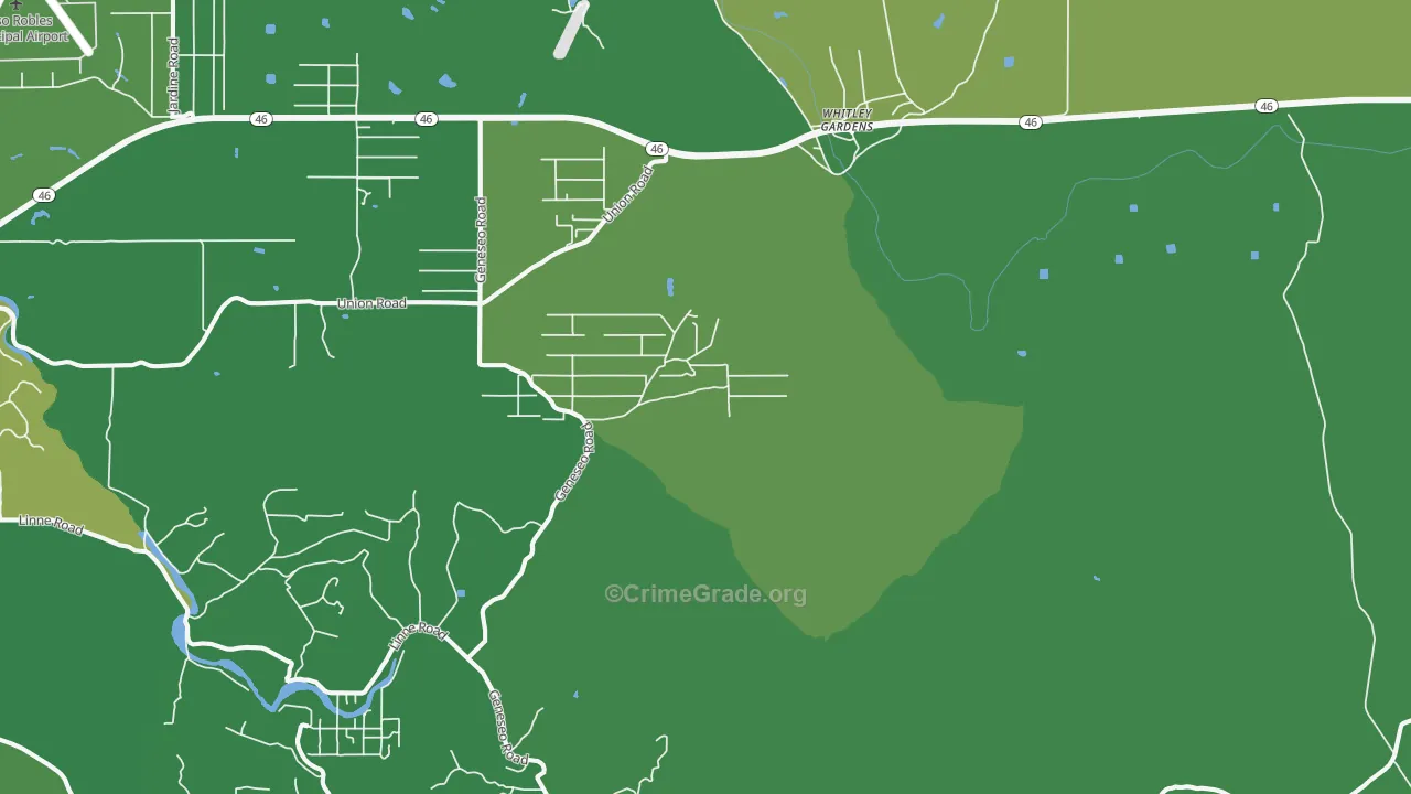 Whitley Gardens, CA Map of Vandalism Rates