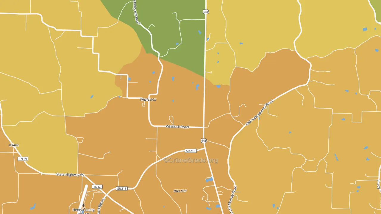 Whitlock, TN Map of Vandalism Rates