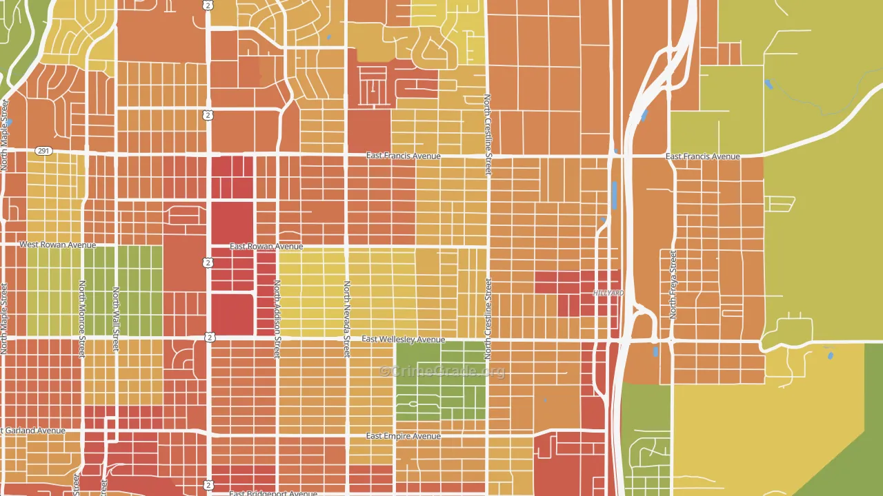 Whitman, Spokane, WA Map of Vandalism Rates