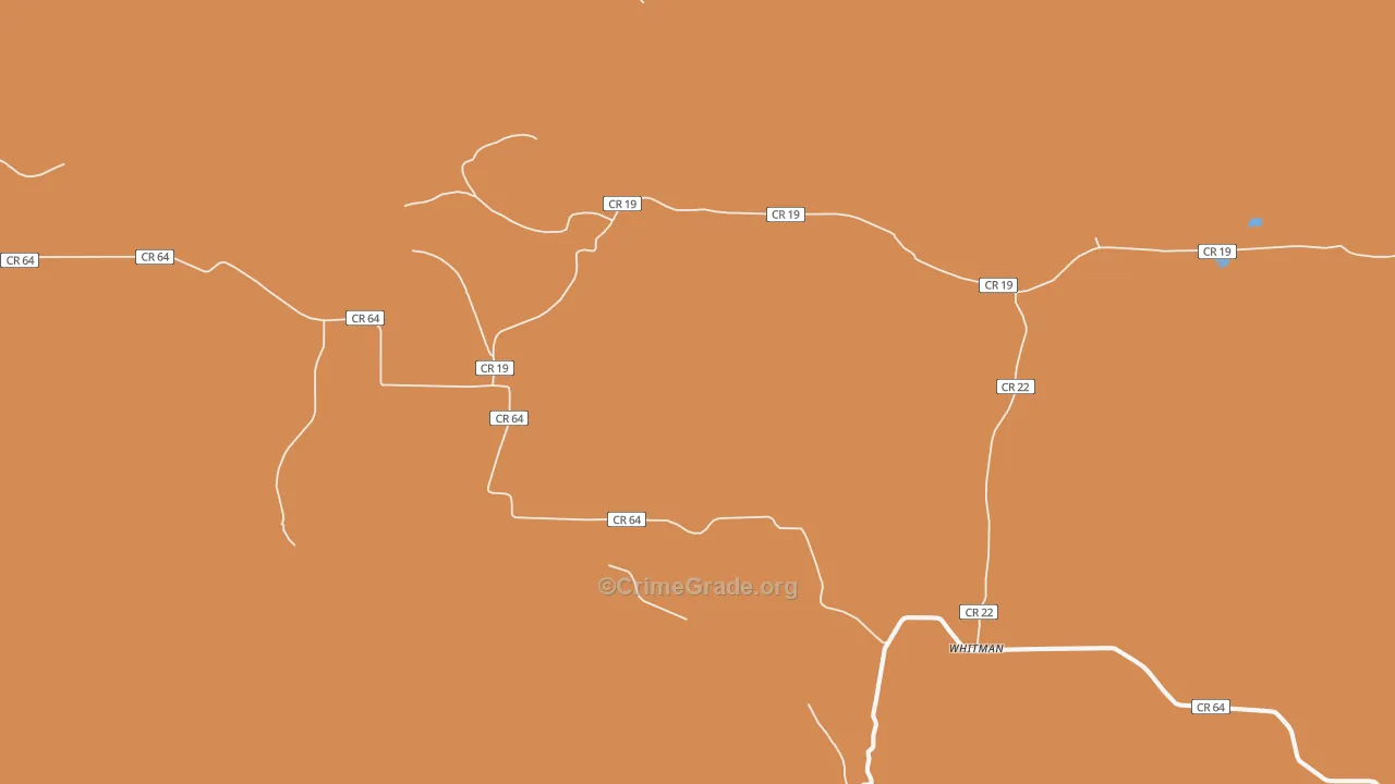 Whitman, WY Map of Vandalism Rates