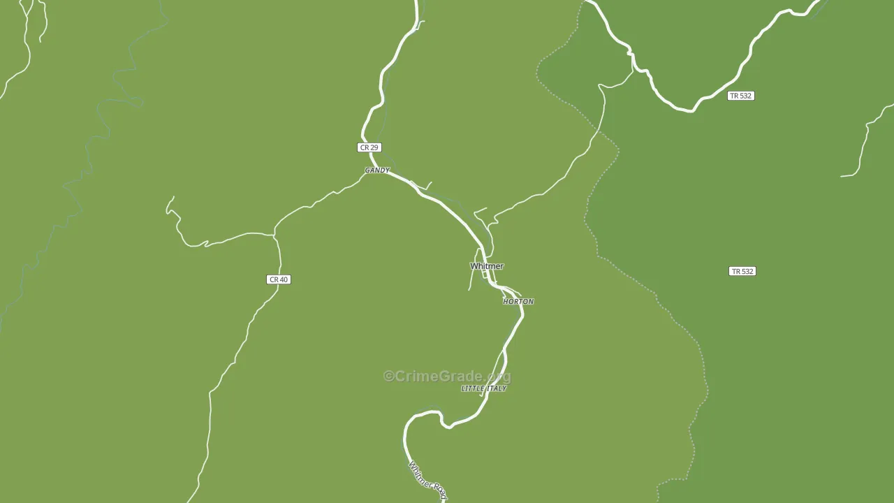 Whitmer, WV Map of Vandalism Rates