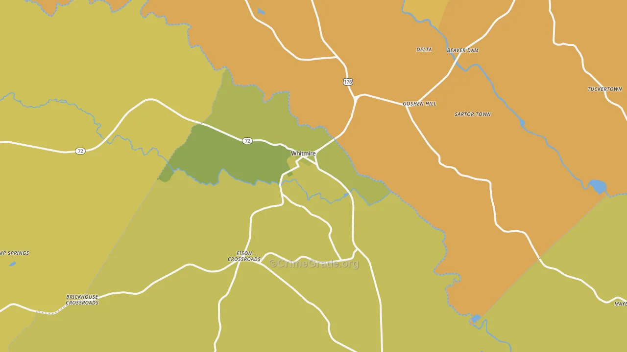 Whitmire, SC Map of Vandalism Rates