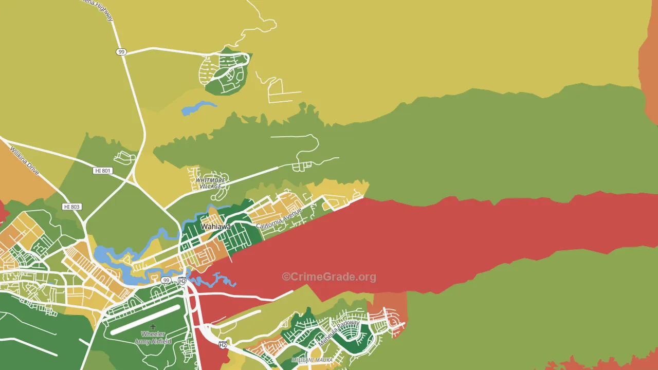 Whitmore Village, HI Map of Vandalism Rates