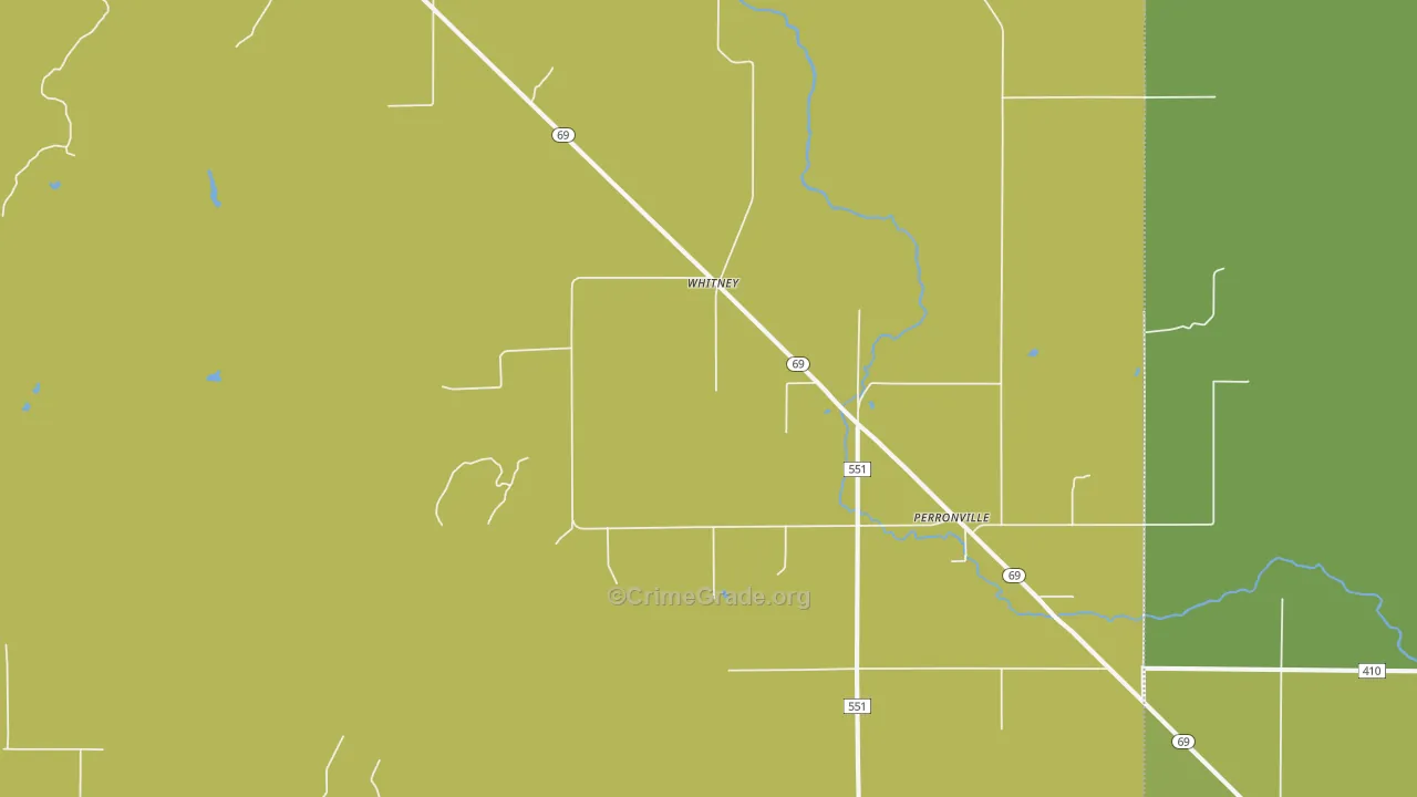 Whitney, MI Map of Vandalism Rates