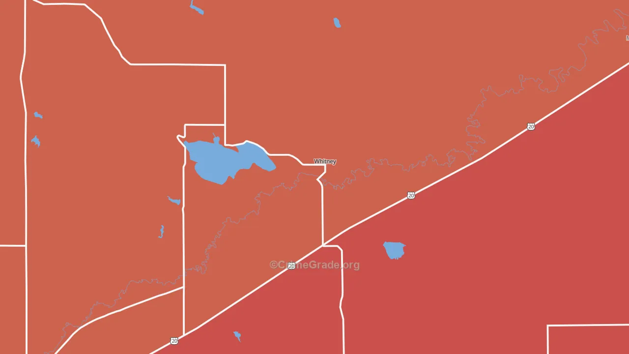 Whitney, NE Map of Vandalism Rates