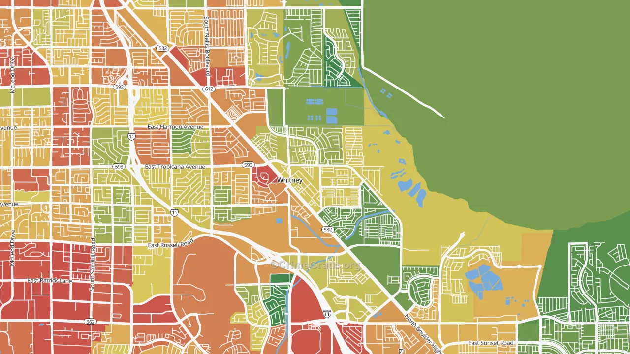 Whitney, NV Map of Vandalism Rates