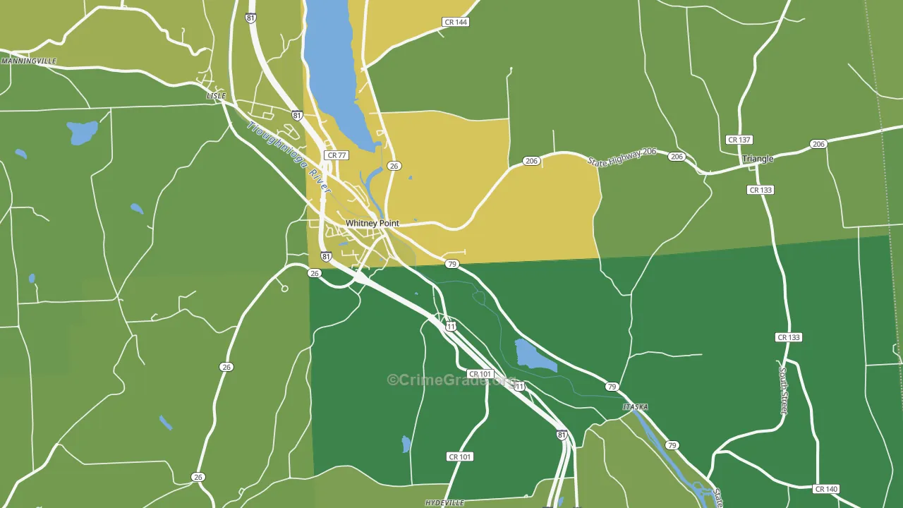 Whitney Point, NY Map of Vandalism Rates