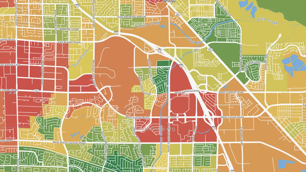 Whitney Ranch, Henderson, NV Map of Vandalism Rates