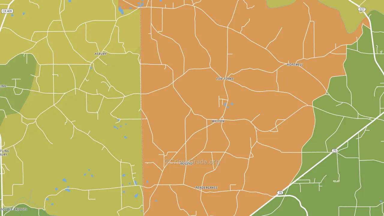 Whiton, AL Map of Vandalism Rates