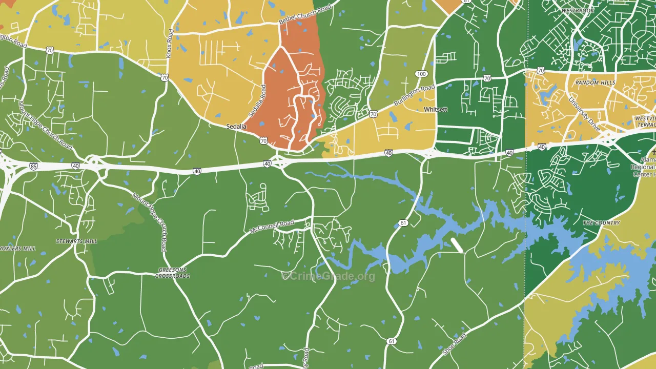 Whitsett, NC Map of Vandalism Rates