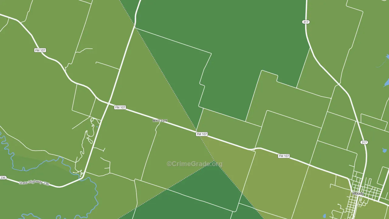 Whitson, TX Map of Vandalism Rates