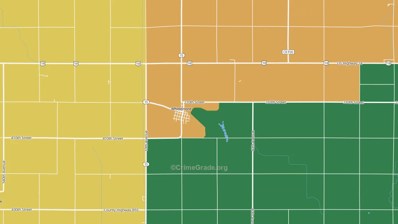 Whittemore, IA Map of Vandalism Rates