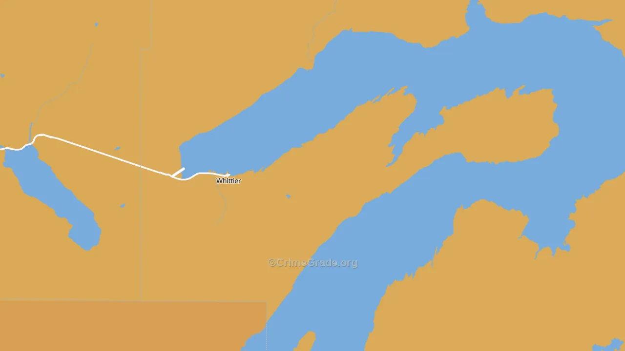 Whittier, AK Map of Vandalism Rates