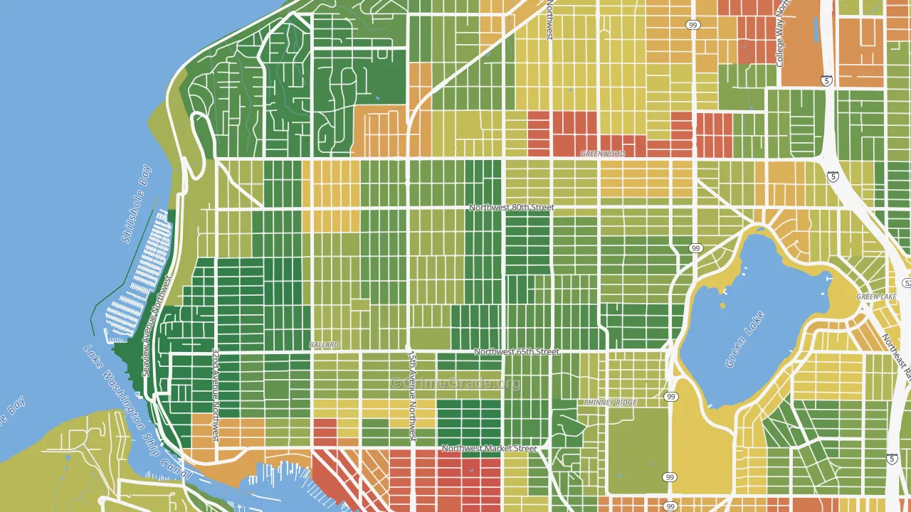 Whittier Heights, Seattle, WA Map of Vandalism Rates
