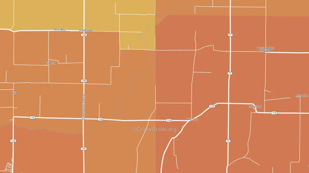 Whitton, AR Map of Vandalism Rates