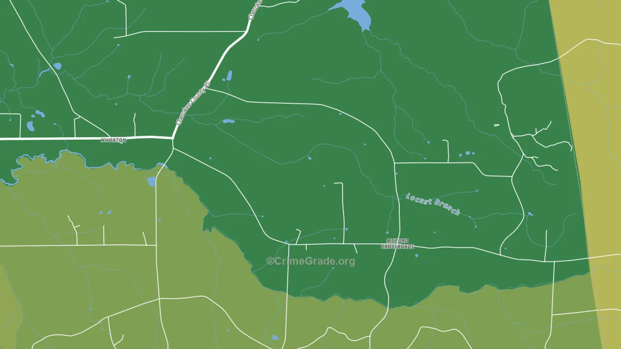 Whorton, AL Map of Vandalism Rates