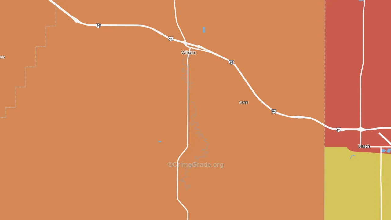 Wibaux, MT Map of Vandalism Rates