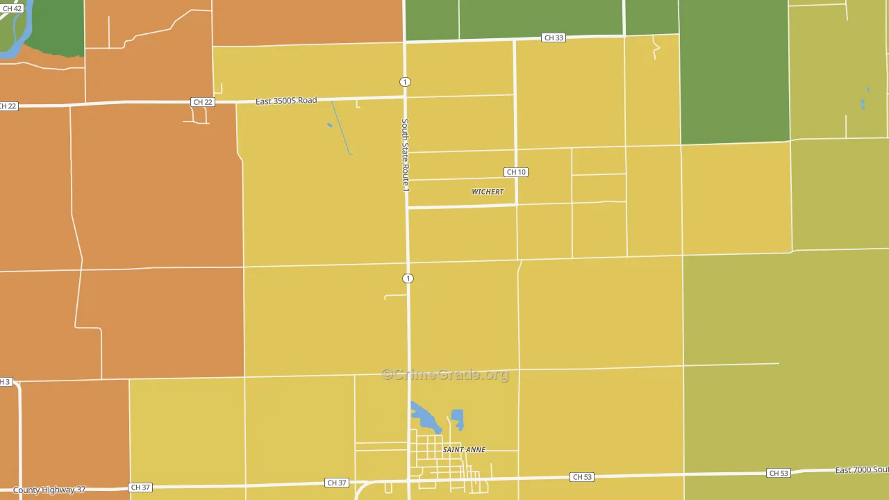 Wichert, IL Map of Vandalism Rates