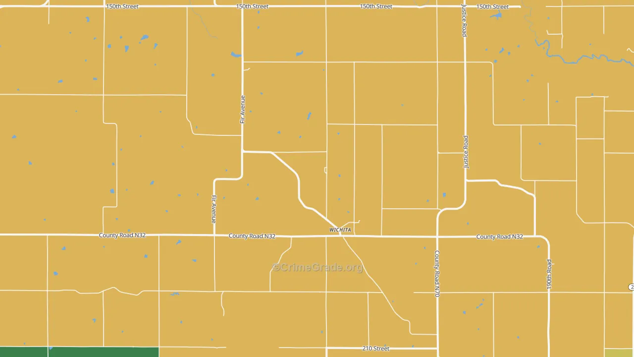 Wichita, IA Map of Vandalism Rates