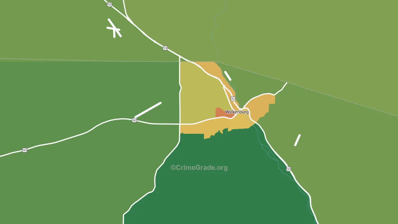 Wickenburg, AZ Map of Vandalism Rates