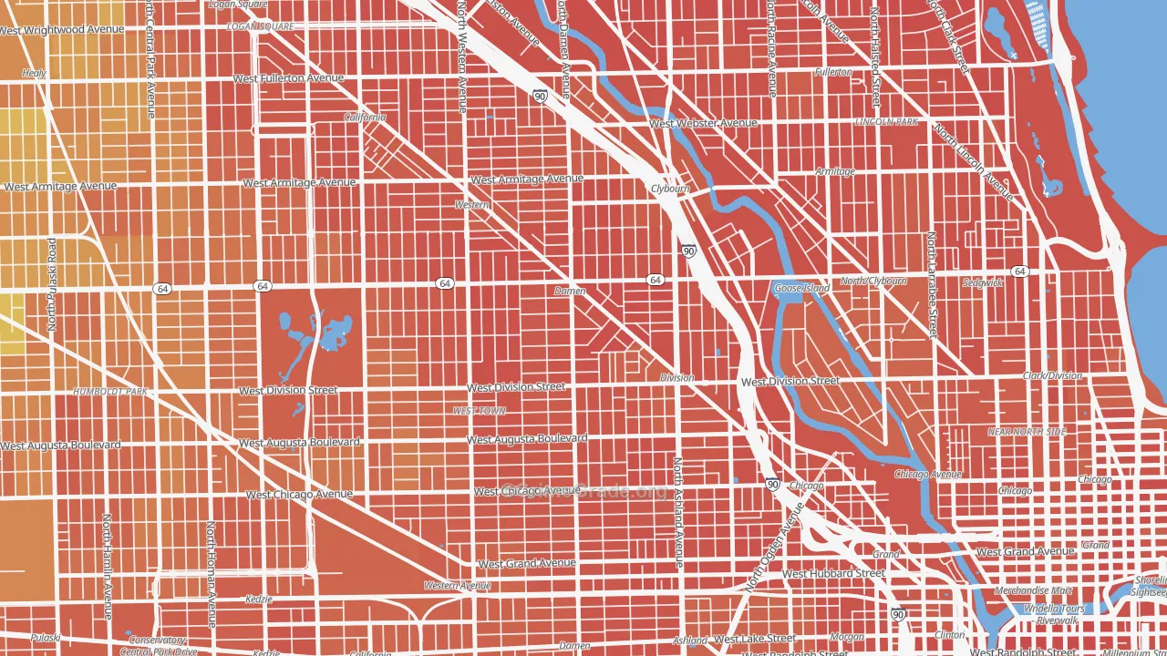 Wicker Park, Chicago, IL Map of Vandalism Rates