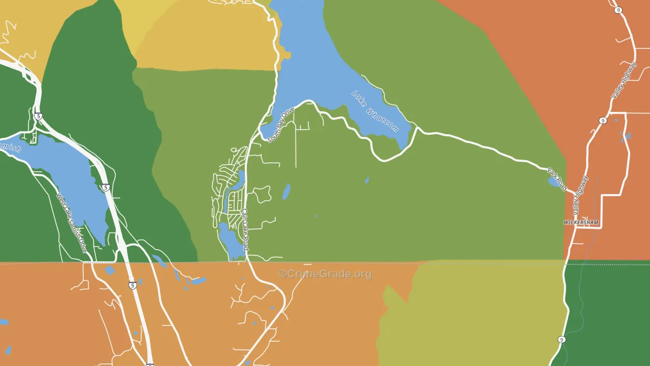 Wickersham, WA Map of Vandalism Rates