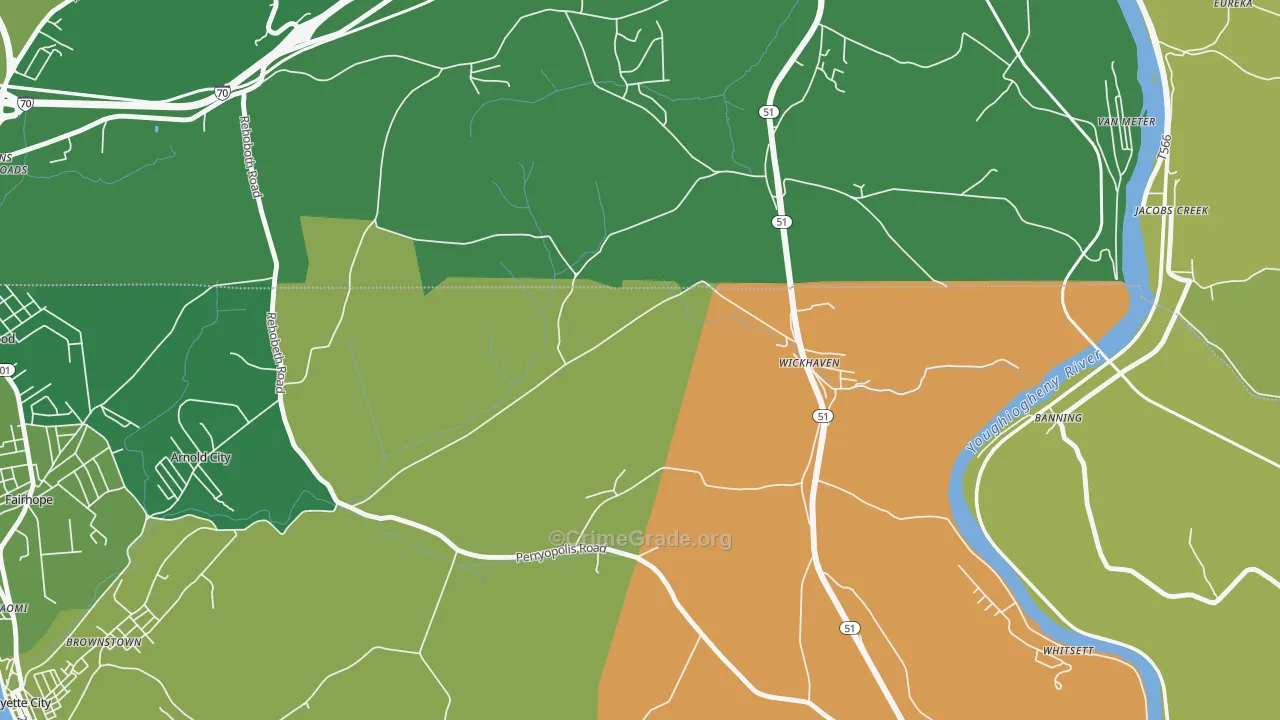 Wickhaven, PA Map of Vandalism Rates