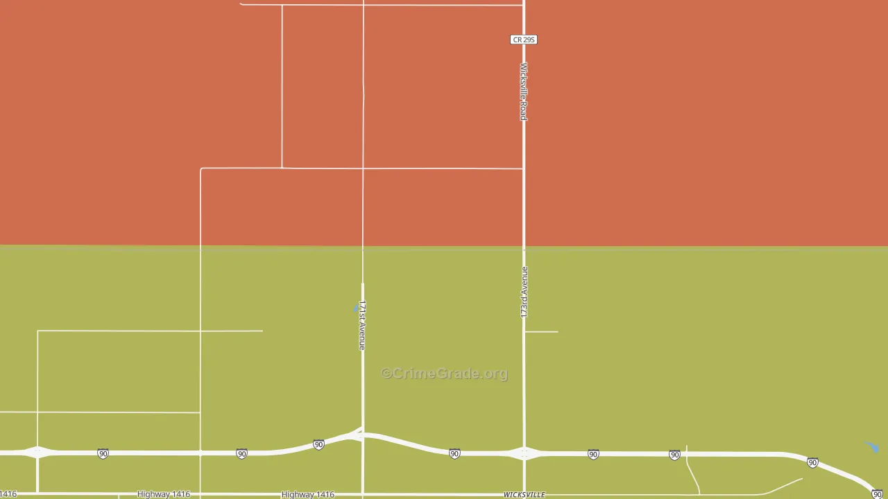 Wicksville, SD Map of Vandalism Rates