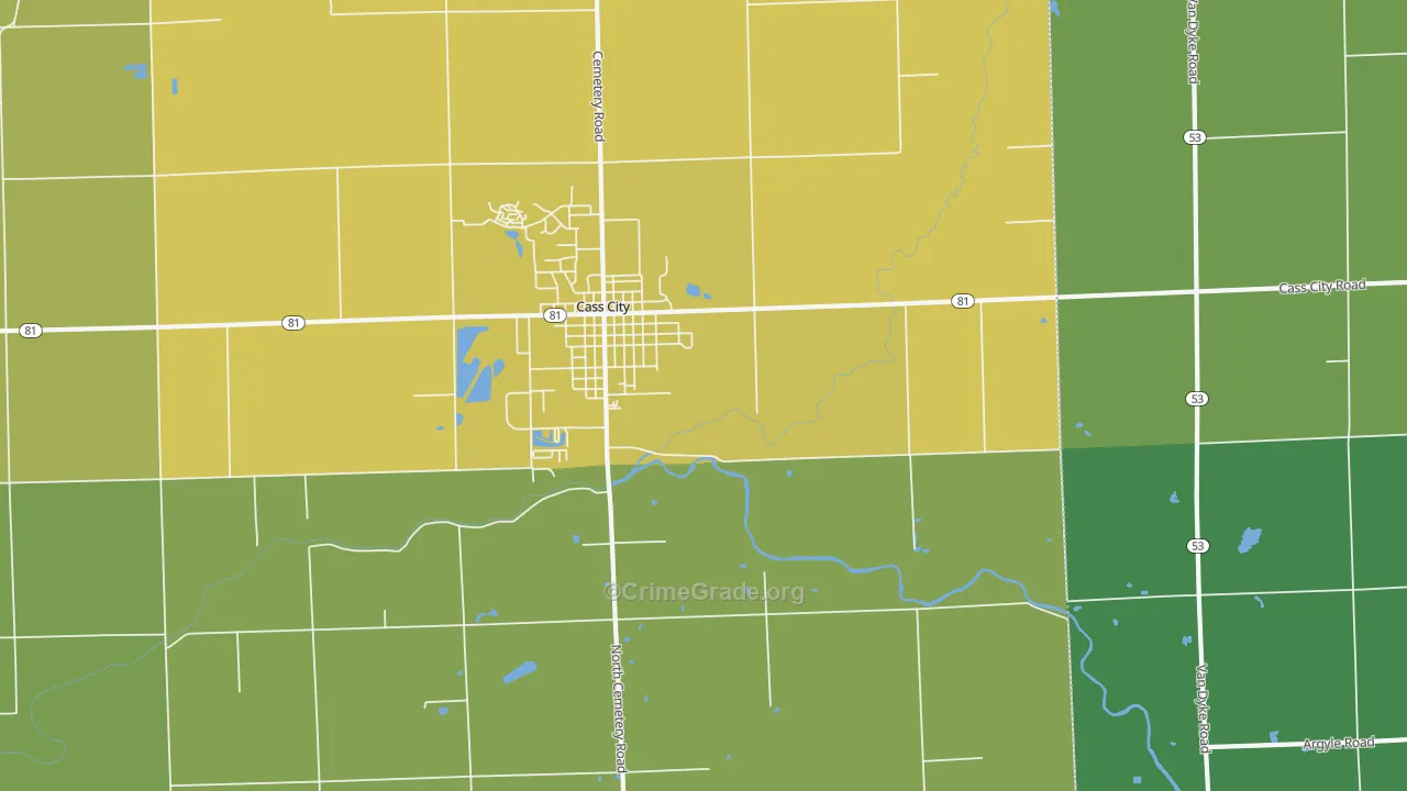 Wickware, MI Map of Vandalism Rates