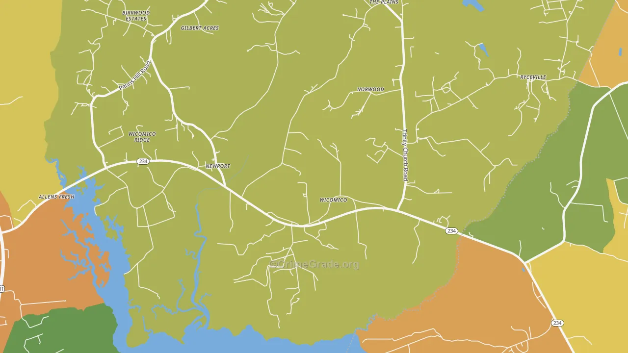Wicomico, MD Map of Vandalism Rates