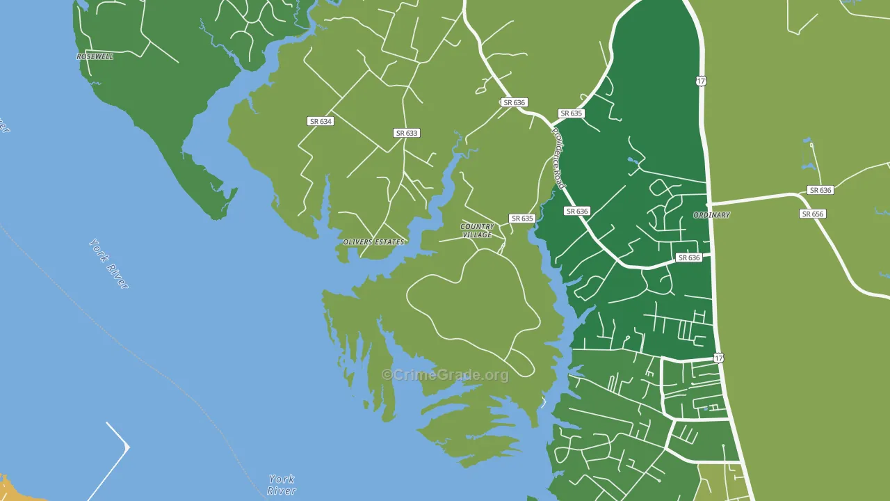 Wicomico, VA Map of Vandalism Rates