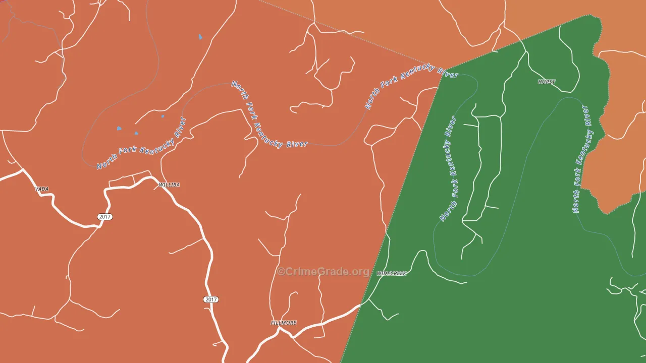 Widecreek, KY Map of Vandalism Rates