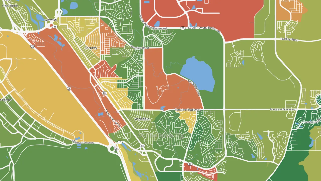 Widefield, Security-Widefield, CO Map of Vandalism Rates