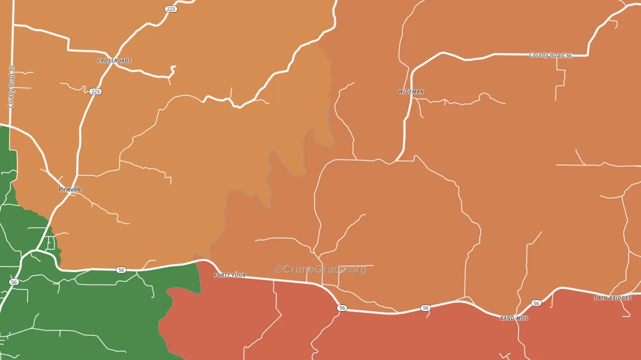 Wideman, AR Map of Vandalism Rates