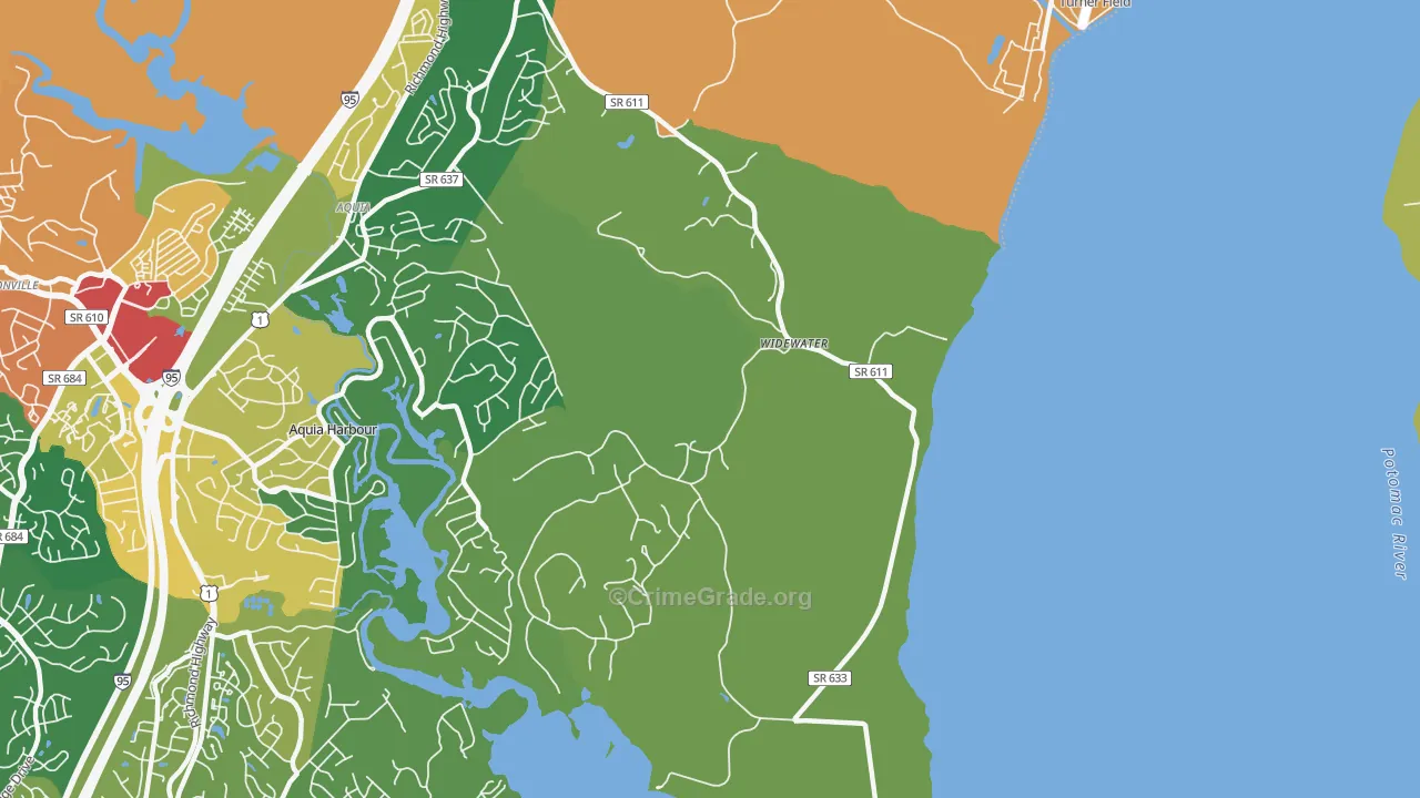 Widewater, VA Map of Vandalism Rates